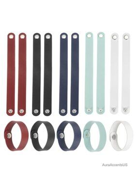 Blank Leather Snap Bracelets DIY Craft Wristbands Adjustable 15 Pcs